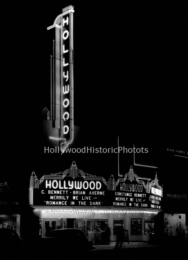Hollywood Theatre 1938 Showing Romance In The Dark 6764 Hollywood Blvd.jpg
